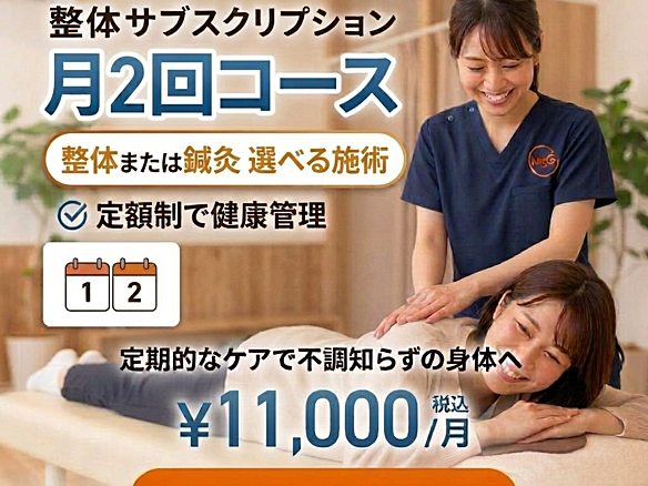 月2回コース　整体or鍼灸