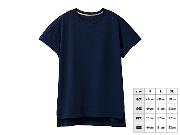 スタンダードドライ＋　ショートスリーブ　レディース　ネイビー　ＸＬ