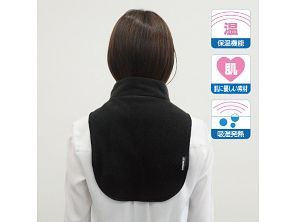 発熱ウォーマー くび用ロング ブラック M-L